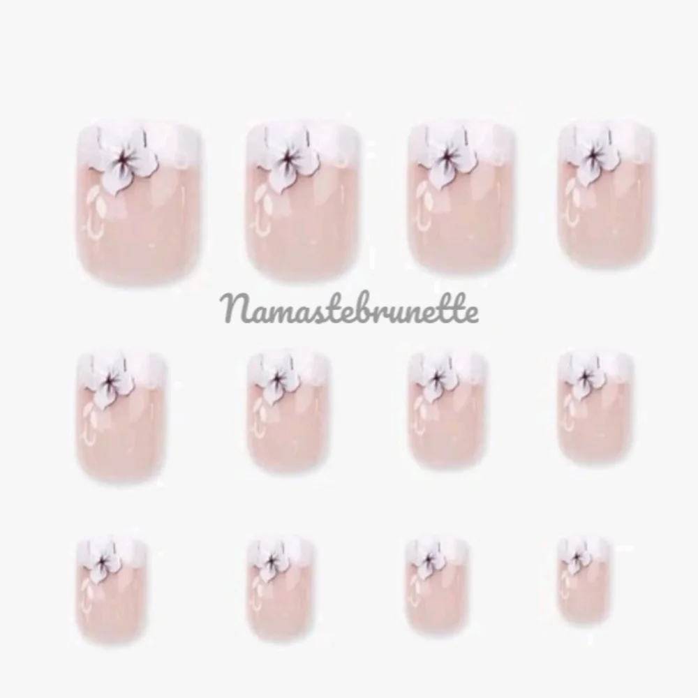2/$16 Floral French Manicure Press On Nails